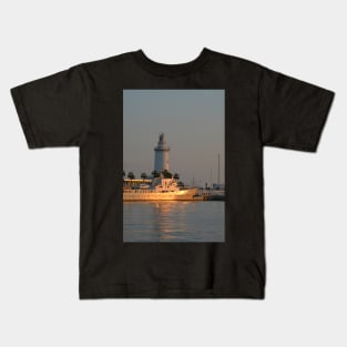 Evening In Malaga Harbor Kids T-Shirt